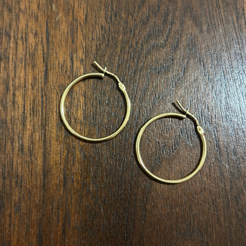 NWOT Saks Delicate Gold Hoop Earrings